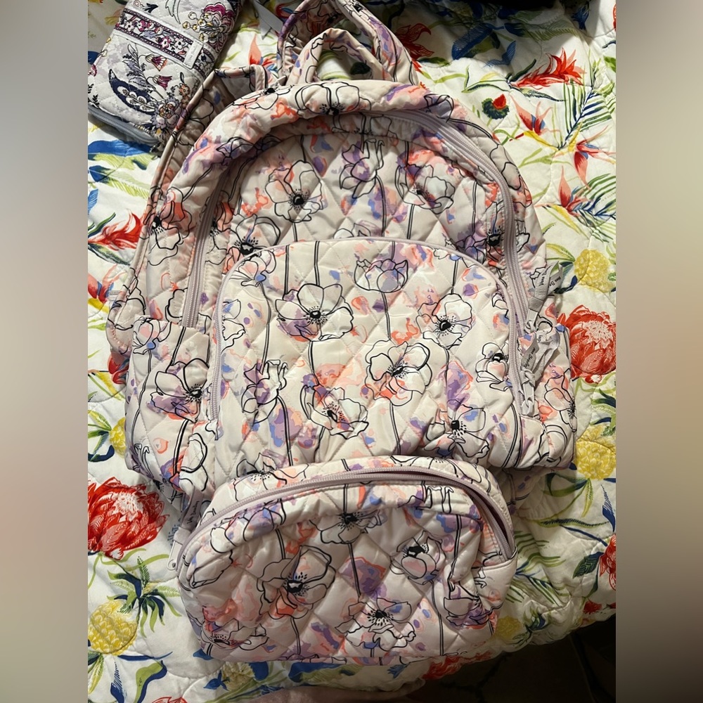 Vera Bradley Backpack and Cosmetic Set